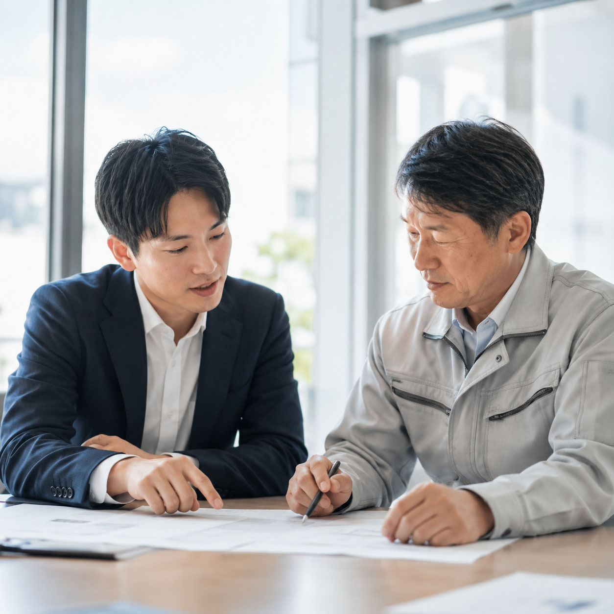 世代を越えて意見を交わすイメージ